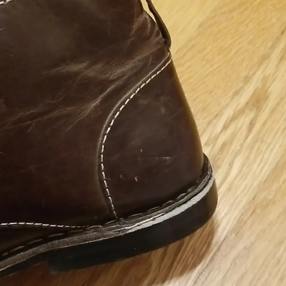Steve Madden Men’s Leather Brown Distressed Lace Up Casual Chukka Boots Size 13